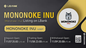 LBank Exchange، Mononoke-Inu را در تاریخ 8 نوامبر 2021، اطلاعات پلاتوبلاک چین را فهرست خواهد کرد. جستجوی عمودی Ai.