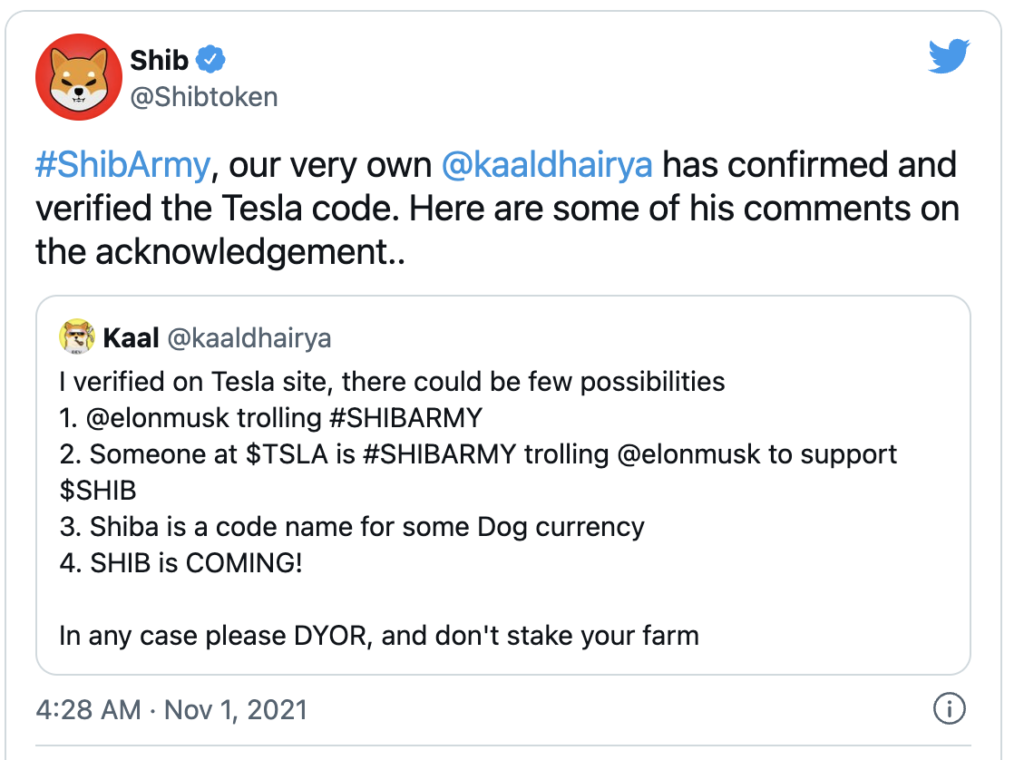 SHIB-Tesla