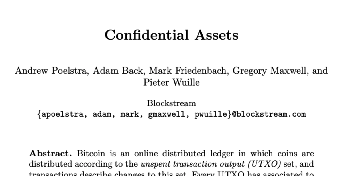 Liquid Bitcoinerek számára: Bizalmas tranzakciók PlatoBlockchain Data Intelligence. Függőleges keresés. Ai.