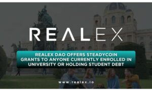 RealEx DAO offers crypto real estate steadycoin grants to anyone currently enrolled in university or holding student debt PlatoBlockchain Data Intelligence. Vertical Search. Ai.