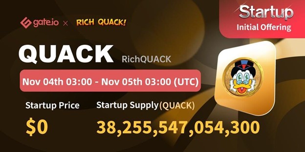 รายชื่อ RichQUACK.com บน GATE.io: จุดเริ่มต้นของยุคเป็ด! PlatoBlockchain ข้อมูลอัจฉริยะ ค้นหาแนวตั้ง AI.