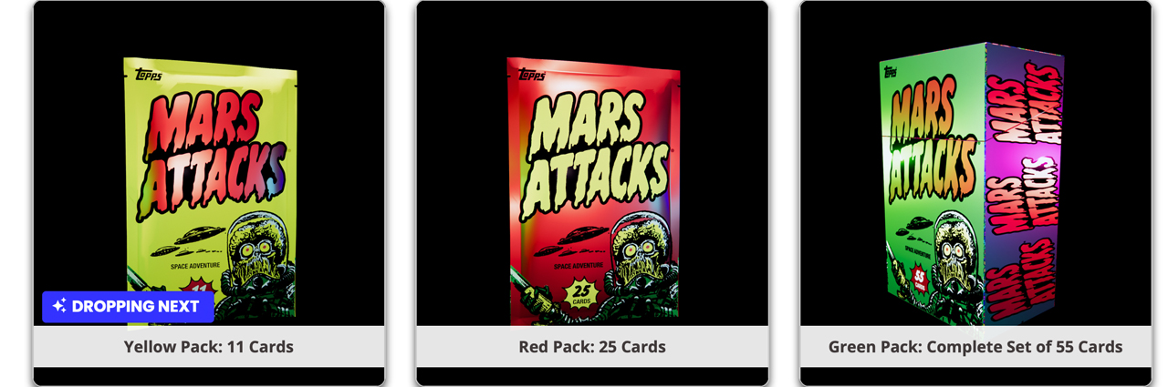 Topps lansează NFT-uri care prezintă seria de carduri de colecție cu tematică științifico-fantastică Mars Attacks