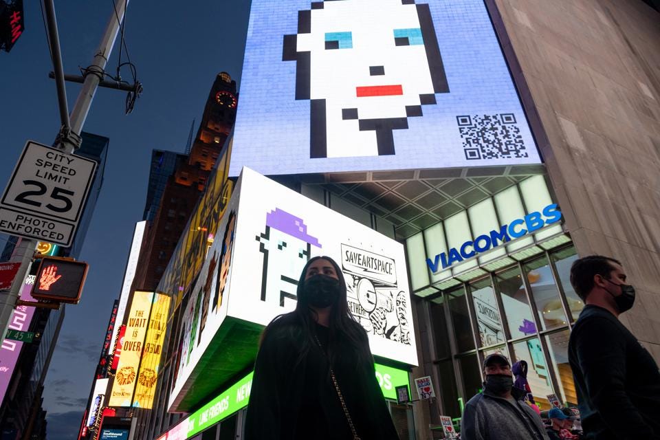 Cryptopunk Ad, Times Square, May 2021