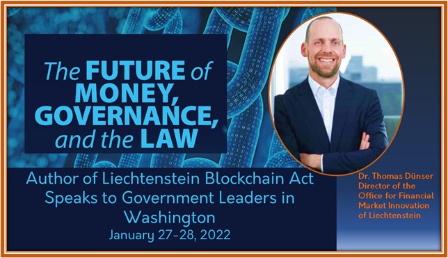 Medförfattare till Liechtenstein Blockchain Act talar med regeringsledare i Washington Blockchain PlatoBlockchain Data Intelligence. Vertikal sökning. Ai.