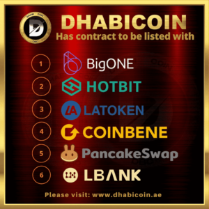 DhabiCoin (DBC) tegner med LBANK Exchange og er på seks børser på verdensplan PlatoBlockchain Data Intelligence. Lodret søgning. Ai.