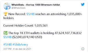 Az Ethereum kilencedik legnagyobb bálnája 72.266.047.517-et vásárol a Shiba Inutól, és új, akár 40%-os PlatoBlockchain Data Intelligence-értékre vár. Függőleges keresés. Ai.