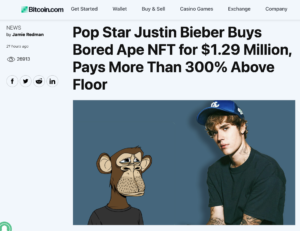 Justin Bieber informó haber comprado un Bored Ape NFT, pero ¿es esto la verdadera inteligencia de datos de PlatoBlockchain? Búsqueda vertical. Ai.