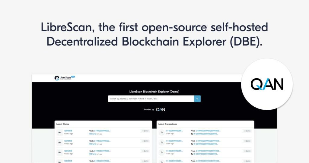 LibreScan, o primeiro explorador de Blockchain descentralizado suportado pela QANplatform PlatoBlockchain Data Intelligence. Pesquisa vertical. Ai.