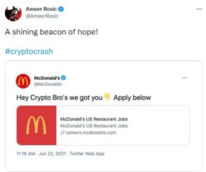 McDonald’s Job Applications Sold as NFTs on OpenSea Following the Crypto Sell-off PlatoBlockchain Data Intelligence. Vertical Search. Ai.