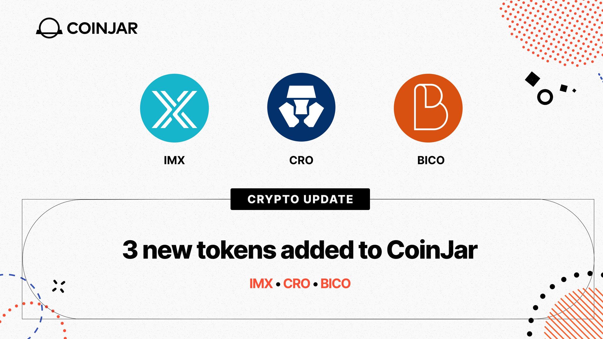 New token alert: CRO, IMX and BICO added to CoinJar PlatoBlockchain Data Intelligence. Vertical Search. Ai.