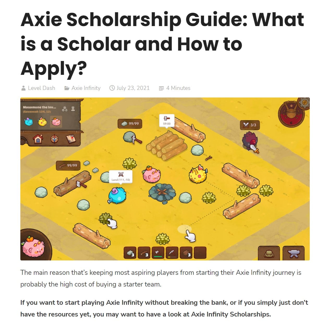 Axie -stipendium
