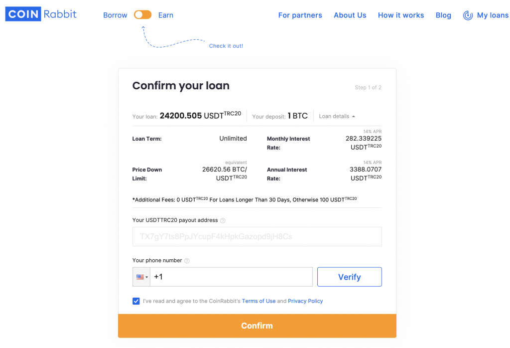 confirm your loan