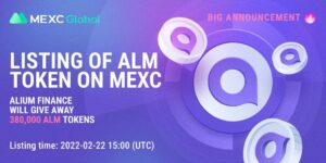 Alium Finance luovuttaa 380,000 XNUMX ALM-merkkiä MEXC Exchange PlatoBlockchain Data Intelligence -listalle pääsyn kunniaksi. Pystysuuntainen haku. Ai.