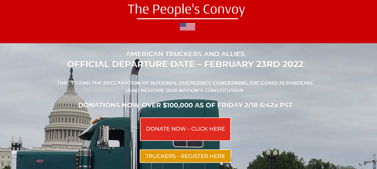 I camionisti americani stanno pianificando un convoglio a Washington, il gruppo raccoglie oltre $ 100
