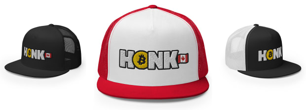 Купите биткойнскую шляпу дальнобойщика «Honk» и поддержите свободу анализа данных PlatoBlockchain. Вертикальный поиск. Ай.