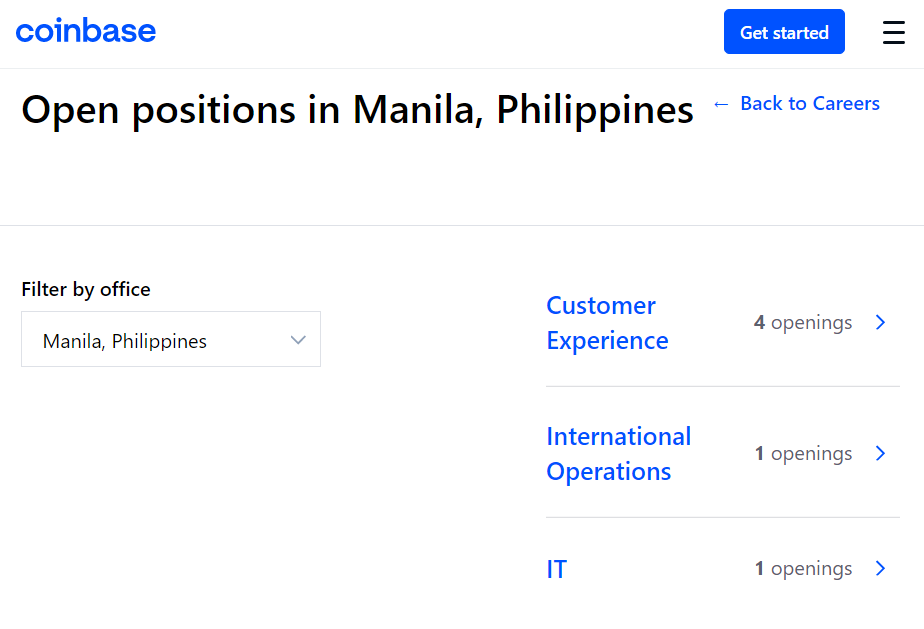 Coinbase palkab Filipiinide PlatoBlockchain Data Intelligence'i riigidirektori. Vertikaalne otsing. Ai.