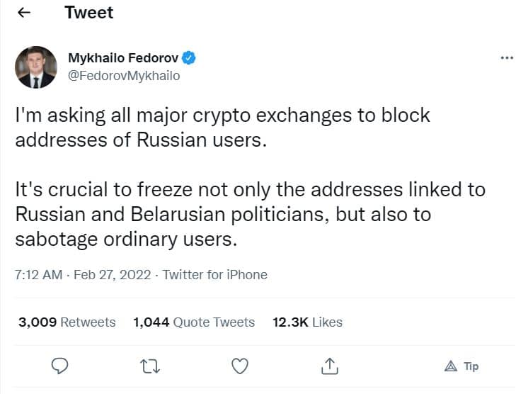 Crypto Exchanges considering Freezing Russian Assets PlatoBlockchain Data Intelligence. Vertical Search. Ai.
