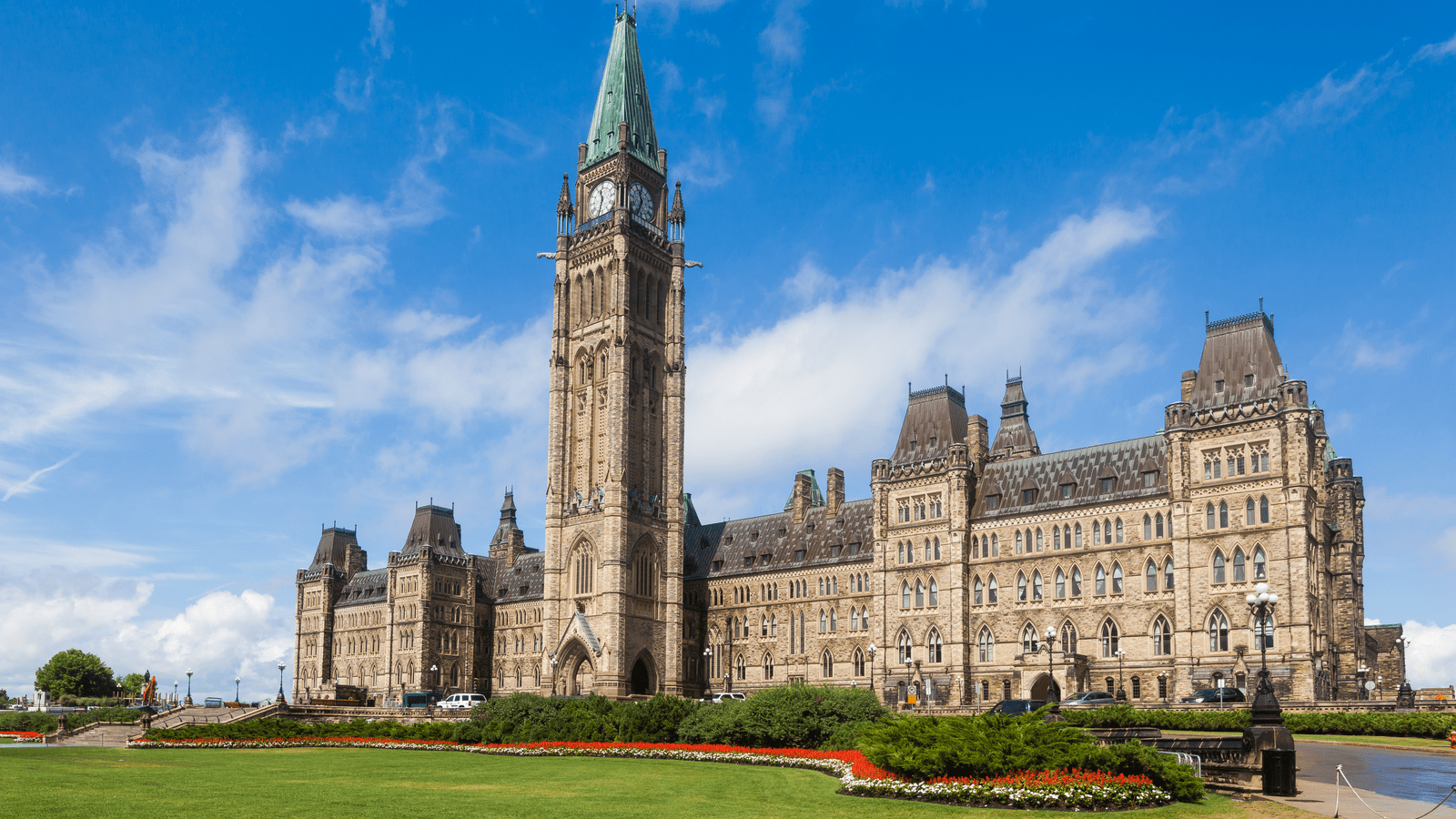 The Center Block and the Peace Tower in Parliament Hill, Ottawa, Canada.