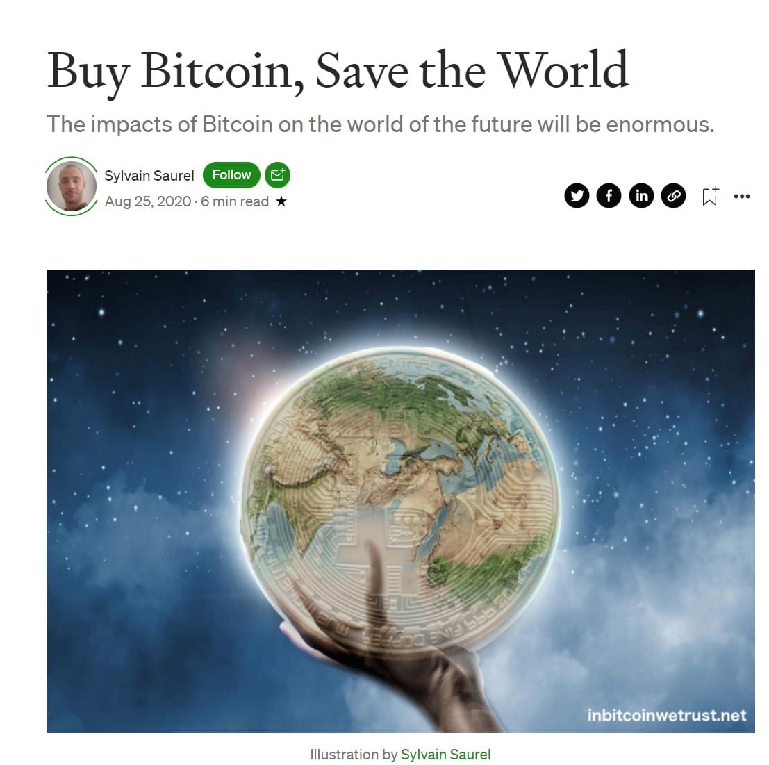 Kaufen Sie Bitcoin, retten Sie die Welt