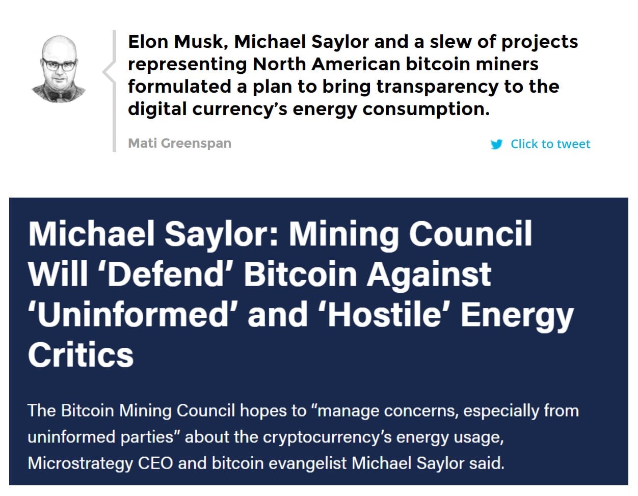 Michael Saylori Bitcoini kaevandamine
