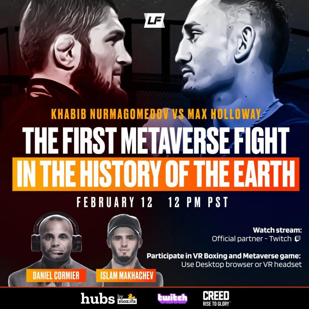 Khabib VS Holloway: the first ever Metaverse Fight to take place in Creed PlatoBlockchain Data Intelligence. Vertical Search. Ai.