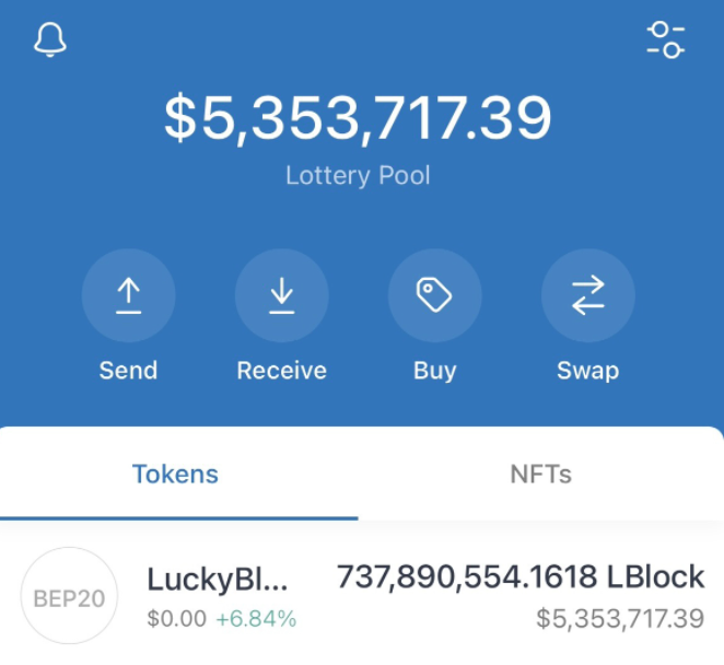 Lucky Block zurück bei ATH, seinem Crypto Lottery Pool über 5 Millionen Dollar PlatoBlockchain Data Intelligence. Vertikale Suche. Ai.