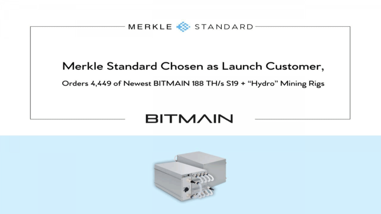 Merkle Standard Chosen as Launch Customer, Orders 4,449 of Newest BITMAIN 188 TH/S S19 + “Hydro” Mining Rigs Bitmain PlatoBlockchain Data Intelligence. Vertical Search. Ai.