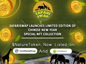 SafariSwap lanceert een gelimiteerde editie van de Chinese nieuwjaarsspecial NFT Collection, $NatureToken nu vermeld op CoinMarketCap en Coingecko PlatoBlockchain Data Intelligence. Verticaal zoeken. Ai.