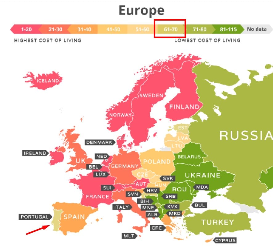 Европейская стоимость жизни