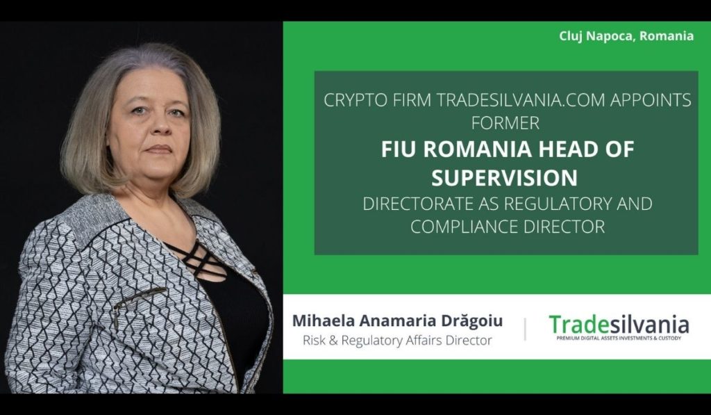 Tradesilvania ने FIU रोमानिया के पूर्व पर्यवेक्षण प्रमुख को नए जोखिम और नियामक मामलों के निदेशक प्लेटोब्लॉकचैन डेटा इंटेलिजेंस के रूप में नियुक्त किया। लंबवत खोज। ऐ.