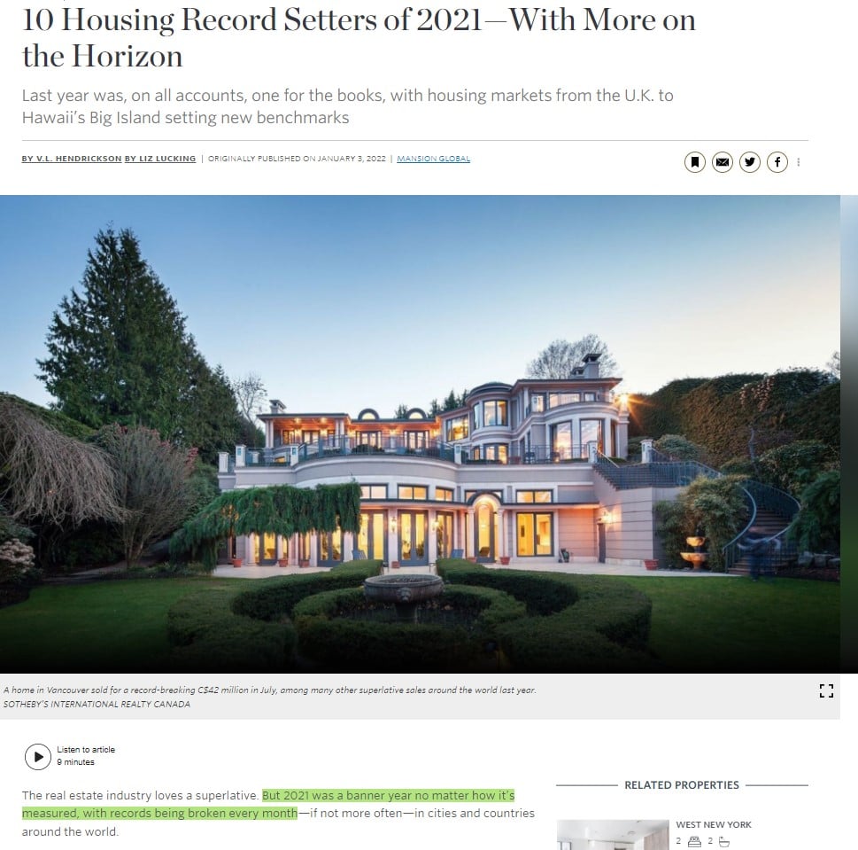 Rekordpriser på boligmarkedet