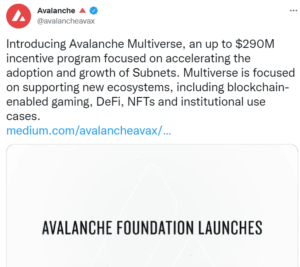 Quỹ của Avalanche đã chi 290 triệu USD để thúc đẩy tăng trưởng mạng con Thông minh dữ liệu PlatoBlockchain. Tìm kiếm dọc. Ái.
