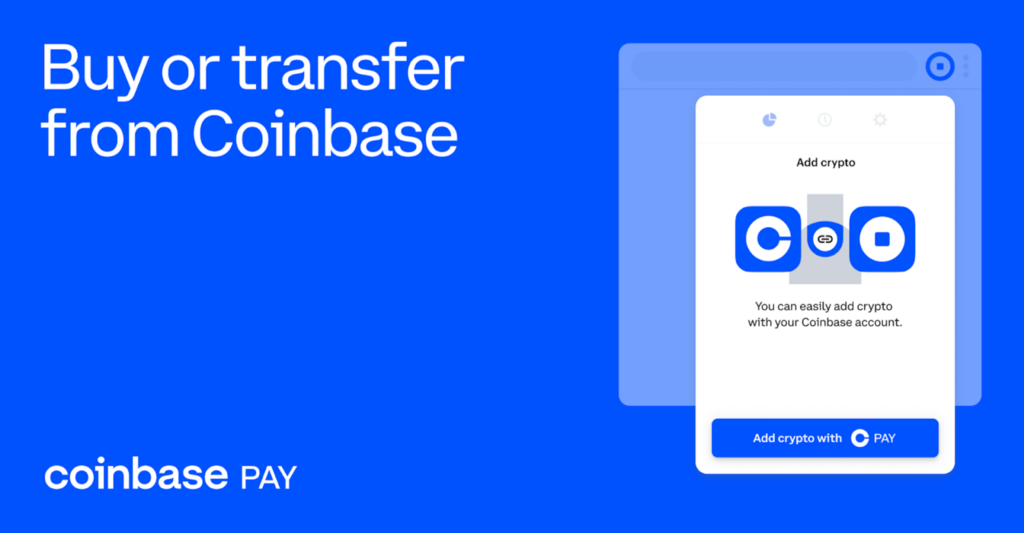 Be web3-ready in a few clicks with Coinbase Pay PlatoBlockchain Data Intelligence. Vertical Search. Ai.