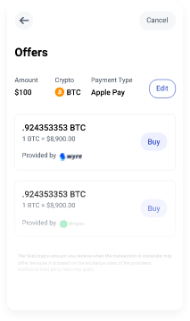 Compre Bitcoin + outras criptomoedas com Apple Pay. Rápido. Fácil. Seguro.
