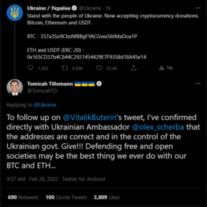 Driving Bitcoin Donations, Ukraine-Russia Conflict Showcases Separation Of Money And State PlatoAiStream Data Intelligence. Vertical Search. Ai.