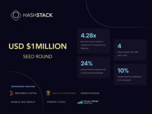 Hashstack Finance ประกาศปิดการระดมทุนเมล็ดพันธุ์รอบ PlatoBlockchain Data Intelligence มูลค่า 1 ล้านดอลลาร์ ค้นหาแนวตั้ง AI.
