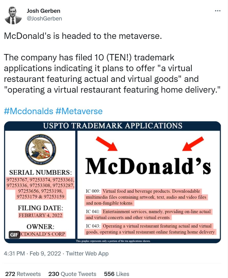Mcdonald metaverso