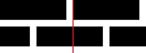 Den venstre halvdel foran den røde linje er den samme som den højre.