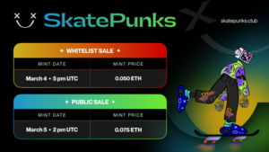 Skate Punks Club NFT-udsalg – 4. og 5. marts 2022 PlatoBlockchain Data Intelligence. Lodret søgning. Ai.