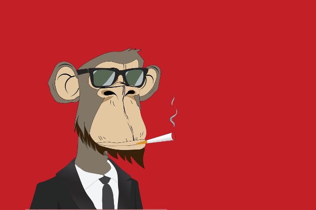 Affe raucht