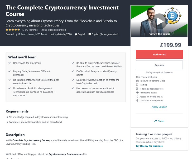 The Complete Cryptocurrency Investment Course 