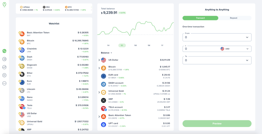 Uphold is one of the only cryptocurrency exchanges that also allows users to buy and sell stocks, commodities and currencies