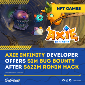 Axie Infinity Developer מציע 1 מיליון דולר באגים לאחר 622 מיליון דולר Ronin Hack PlatoBlockchain Data Intelligence. חיפוש אנכי. איי.
