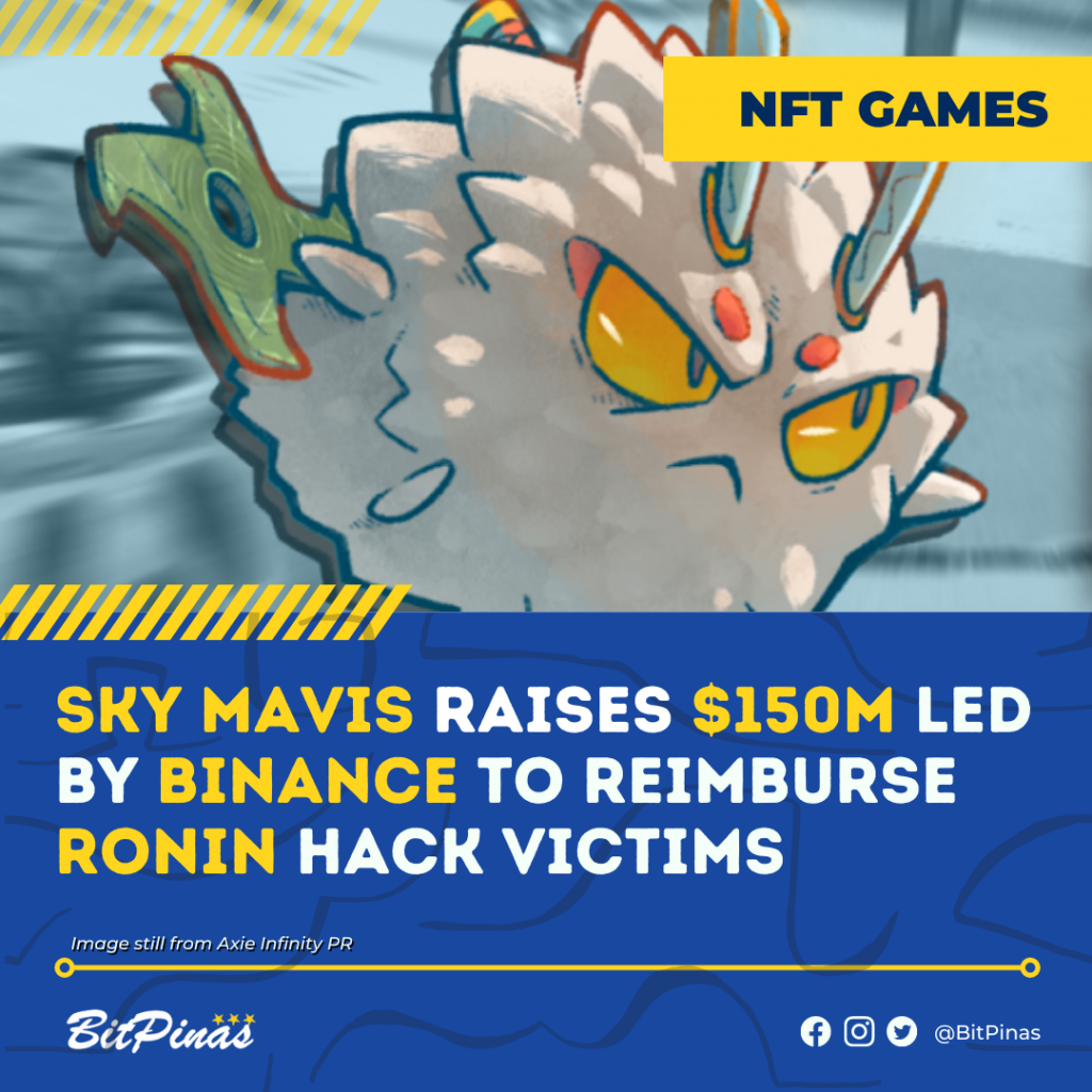 Axie Infinity Ronin Hack : Sky Mavis lève 150 millions de dollars auprès de Binance et Animoca pour rembourser les victimes PlatoBlockchain Data Intelligence. Recherche verticale. Aï.