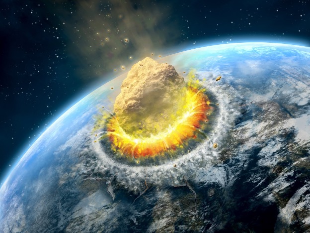 астероид врезается в землю