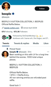 Beeple’s Twitter Account Hacked, Criminals Stole Php 3.7 Million Pesos Worth of ETH PlatoAiStream Data Intelligence. Vertical Search. Ai.