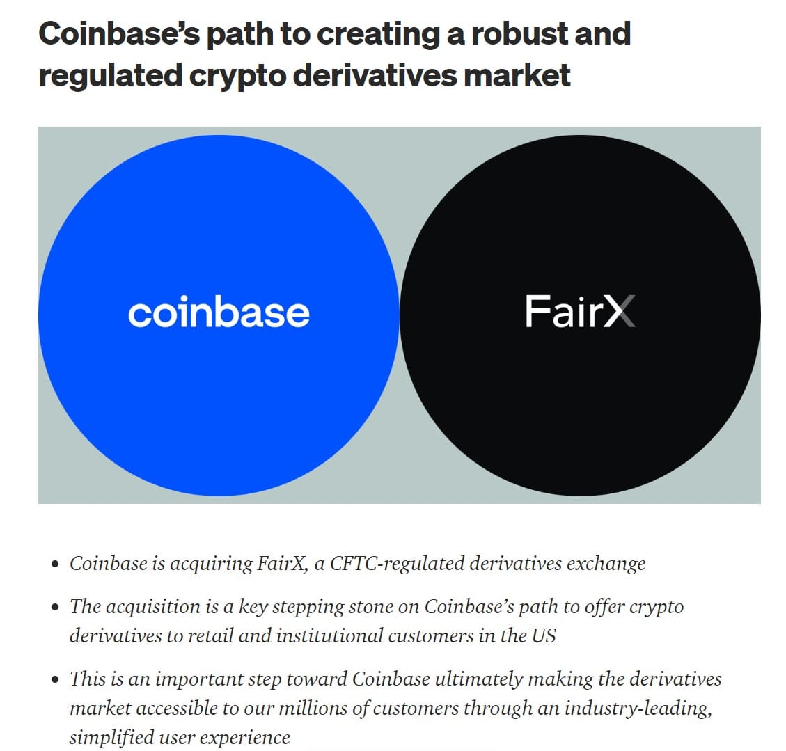 อนุพันธ์ของ coinbase