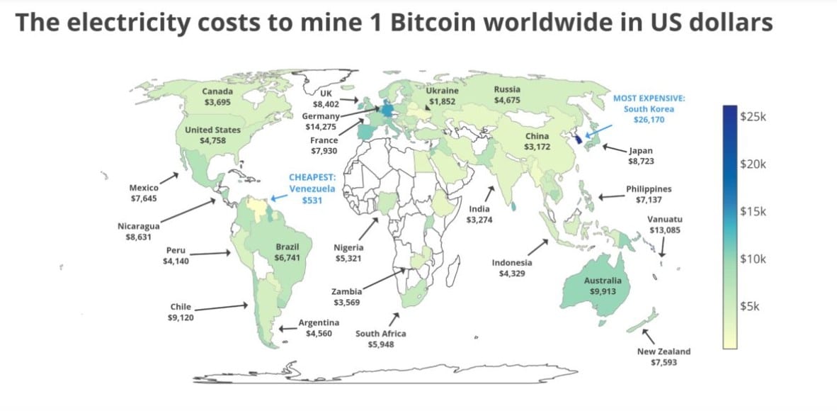 Bitcoin bányászati ​​térkép