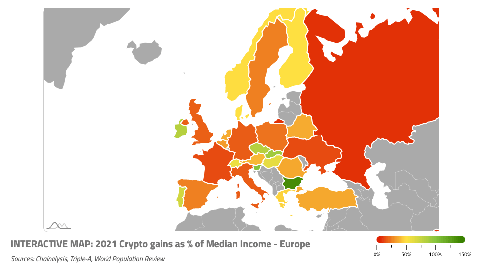 Европейцы получили наибольшую прибыль от торговли криптовалютой в 2021 году PlatoBlockchain Data Intelligence. Вертикальный поиск. Ай.