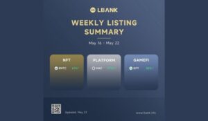 LBank Kripto Borsası Haftalık Listeleme Raporu - 23 Mayıs 2022 PlatoBlockchain Veri Zekası. Dikey Arama. Ai.